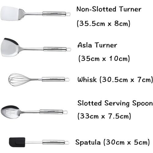 Cooking Utensil Set, 11 PCS Stainless Steel Kitchen Utensil Set, Nonstick Kitchen Gadgets Cookware Set with Spatula