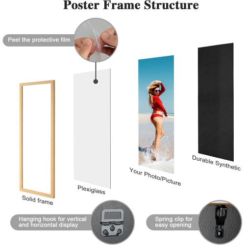 13x39 Frame Gold, Modern 39x13 Picture Poster Frame, Horizontal Vertical Hanging, Ornate 13 by 39 Gallery Family Concert Portrait Photo Frame Anniversary/Birthday/Wedding/Thank you/Christmas Gift