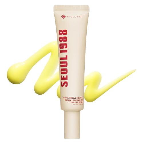 K-SECRET SEOUL 1988 Retinal Eye Cream – Formulated with Advanced Retinal Liposome 4% and Fermented Bean for Dark Circles and Fine Line Care | Korean Skincare, 30ml / 1.01 fl oz