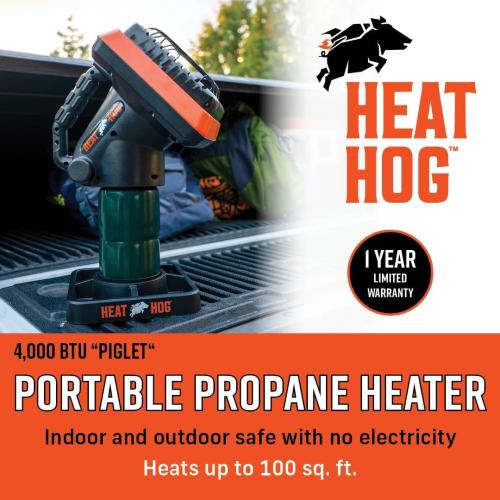 Heat Hog 4,000 BTU Portable Propane Radiant Space Heater, Indoor, Outdoor, Garage, Camping, Outdoor Sports, Boating, RVs, Angled Design, Gas Powered