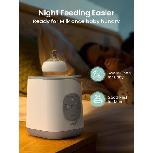 Grownsy Bottle Warmer, Baby Bottle Warmer Fast for Breastmilk & Formula, Accurate Temperature Control, Milk Warmer for All Bottles with Thaw, Sterilizing, Keep Warm, Heat Food
