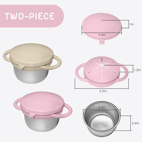 2 Pack Baby Stainless Steel Snack Containers for Kids