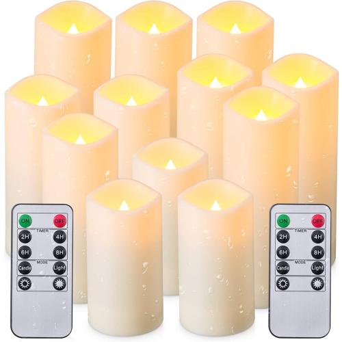 Flameless Candles Battery Operated Waterproof Led Candles Candles with 2 Remotes Contro for Wedding, Party, Birthday