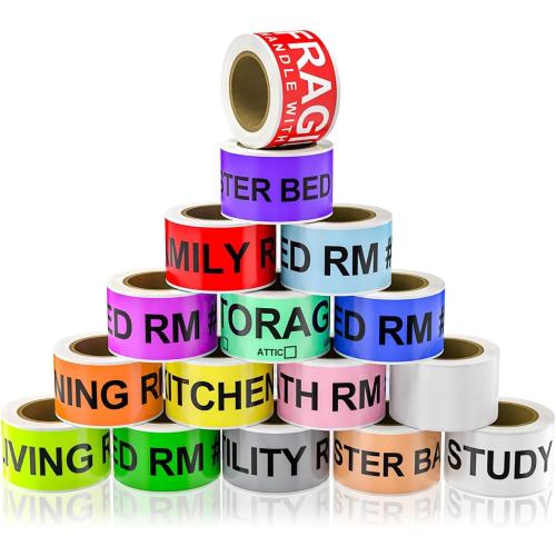 Moving Labels for Boxes –  (60 Labels/Roll) Color-Coded Moving Stickers Includes Fragile, Heavy & Blank Labels High-Visibility Packing Labels for Home, Apartment & Office Moves