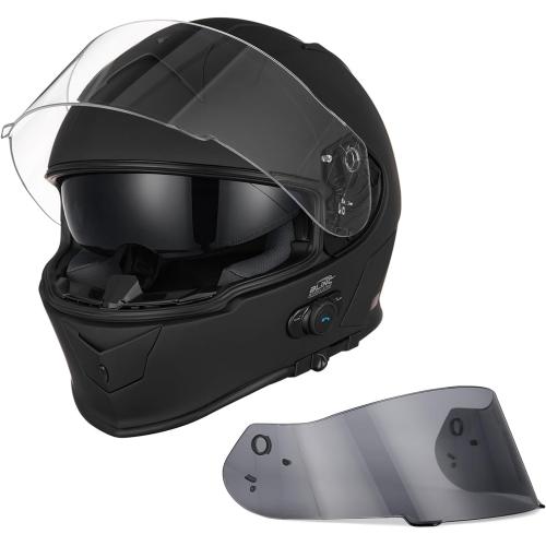 VCAN Bluetooth Integrated Full Face Motorcycle Helmet with Dual Visor