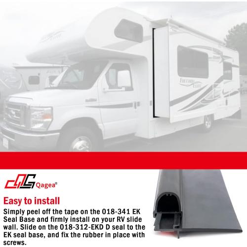 RV Slide Out Seal Base & D-Seal Wiper | 018-312-EKD & 018-341 EK | 1 x 15/16 x 35' & 1/2' x 2.75' x 35’ Black Rubbers