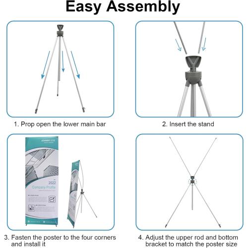Yose X Banner Stand, Fits Posters 23–32 Wide & 63–78 Tall, Adjustable Retractable Banner Stand with Sturdy Aluminum Tripod, Carbon Fiber Arms & ABS Parts, Banner Holder for Business Events & Outdoor Marketing (1 Pack )
