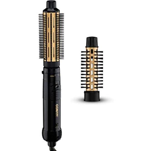 Conair 2-in-1 Hot Air Curling Combo, Includes 1.5-inch Curl Brush and 1-inch Aluminum Bristle Brush