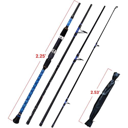 Fiblink Surf Spinning Fishing Rod Carbon Travel Surf Rod 2 Piece/3 Piece/4 Piece Spinning Fishing Rod 9'/10'/11'/12'/15'