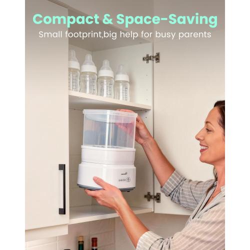 GROWNSY Bottle Sterilizer and Dryer, Compact Electric Steam Baby Bottle Sterilizer (Esterilizador de Biberones), Bottle Sanitizer for Baby Bottles, Pacifiers, Pump Parts