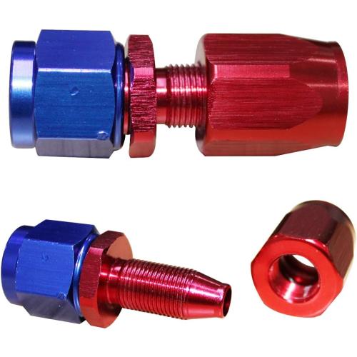 12FT 6AN 3/8 Fuel Line Hose Braided Stainless Steel w/6pcs AN6 Hose Fitting Kit