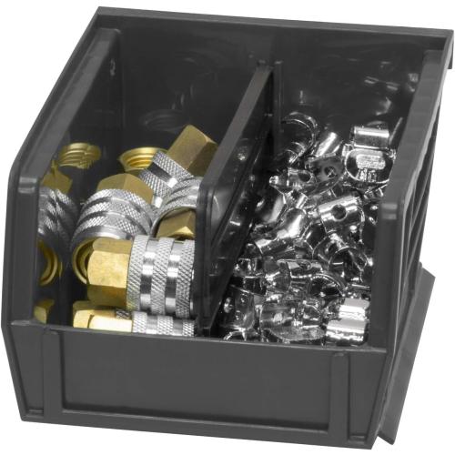 Akro-Mils 30210 AkroBins Plastic Storage Bins, Space-Saving Stackable Bins for Garage, Pantry, Craft Organization, 5- x 4- x 3-, Black, 24-Pack