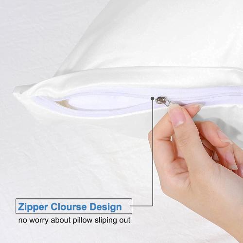 Comfort Beddings Pack of 2 Youth Pillowcases 16x22 Premium 100% Cotton Blend White Youth Pillow Case Zipper Closure, Super Soft and Cozy Youth Pillow Covers (Size-16x22, White)