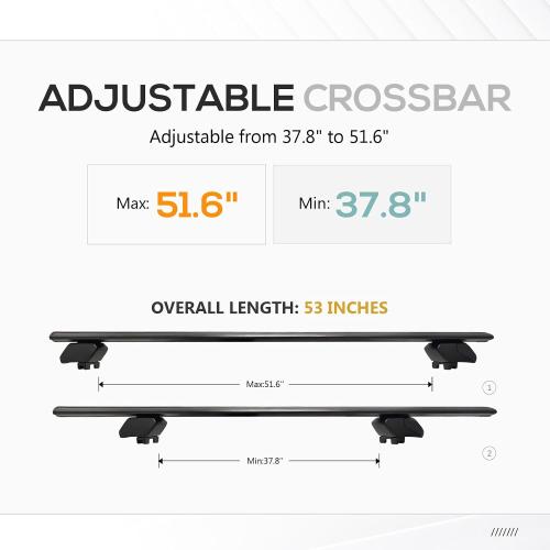 oof Rack Cross Bars Heavy Duty 300 LBS Compatible with 2017-2025 Volkswagen VW Atlas with Side Rails, Adjustable & Lockable Crossbars Cargo Carrier Rooftop Luggage