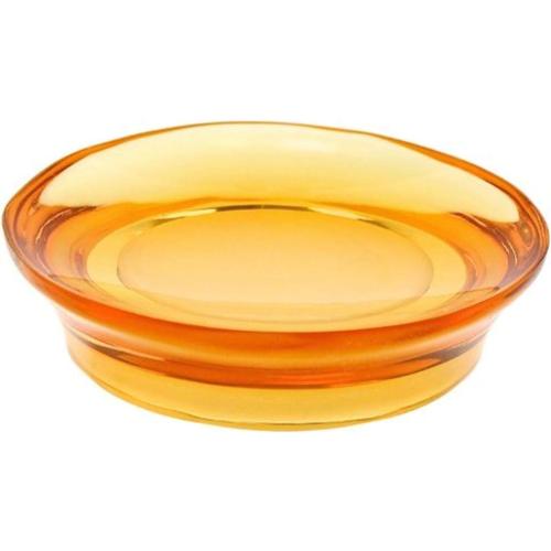 Gedy Aucuba Round Soap Dish Made from Thermoplastic Resins, Orange