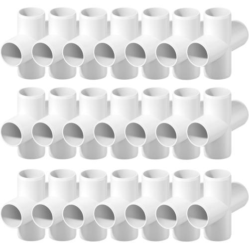 20PCS 4 Way Cross PVC Fittings 1/2Inch, SCH40 Furniture Grade Elbow Fitting Heavy Duty PVC Pipe Connector for Water Supplies, DIY Garden Shelf & Greenhouse