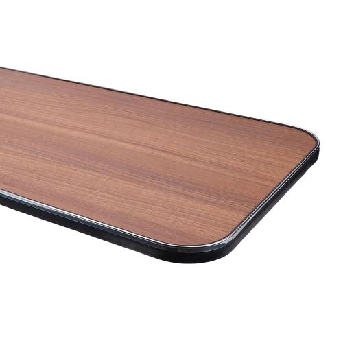 RV Table Top, Boat Table Top Solid Wood with 2 Stainless Steel Cup Holders for Trailer Motorhome Yacht Boat Deck 800 X 400mm (Brown)