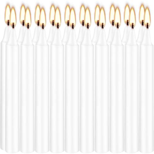 Set of 40 White Candles Mini Unscented Taper Candles for Christmas,Household, Wedding, Rituals, Prayer, Birthdays, Meditation, Altar,Party and Home Décor Candlesticks - 4 Inch Tall