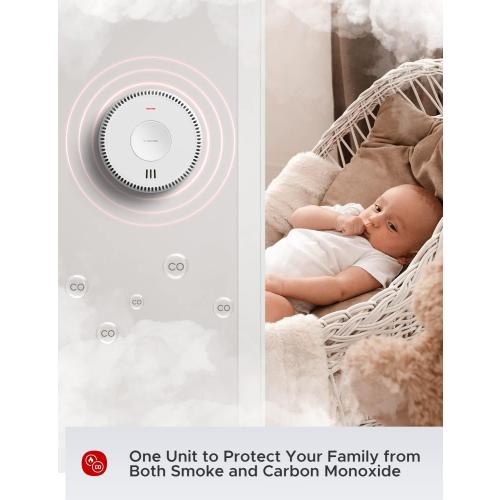 X-Sense Hardwired Combination Smoke and Carbon Monoxide Detector, Hardwired Interconnected Smoke and CO Detector Alarm with Replaceable Battery Backup, XP04, 1-Pack