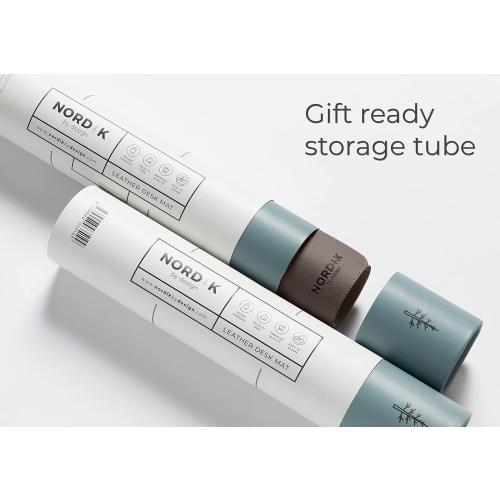 Nordik Cork Leather Desk Mat Cable Organizer - Gunmetal Grey 35 X 17 inch - Premium Extended Mouse Mat for Home Office Accessories - Non-Slip Vegan Leather Desk Pad Protector & Desk Blotter Pad