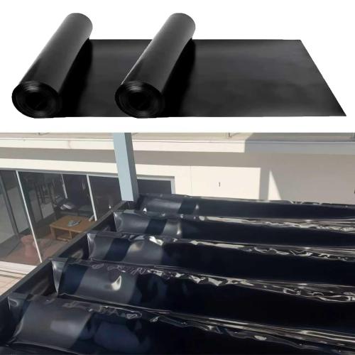 2 Rolls 50FT Black Waterproofing Membrane Black for Under Deck Drainage System, HDPE Deck Membrane Use for 16 Joist Spacing DE02 (50ft x 16/2 Roll)