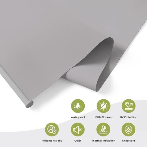 Color Grey Cordless Roller Window Shades,100% Black Out Shade for Windows,Thermal Insulated Free-Stop Blackout Blinds,Door Blinds,Blackout Window Shades Pull Down for Home,Office