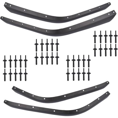 Front & Rear Fender Flares Extension Set Replacement for 2018-2024 Jeep Wrangler JL JLU Rubicon High Clearance Wheel Fender Flares, Not fit 4XE