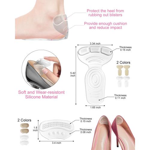 10Pcs High Heel Comfort Pads, Ball of Foot Cushions for Heels, Silicone Shoe Inserts for Women Shoes Too Big, Soft Shoe Pads Insoles for High Heels (Clear-Silicone)