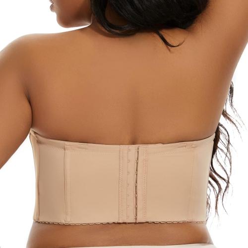 Size 38DD SEA BBOT Women Longline Strapless Bra Full Coverage Corset Bra Hide Back Fat