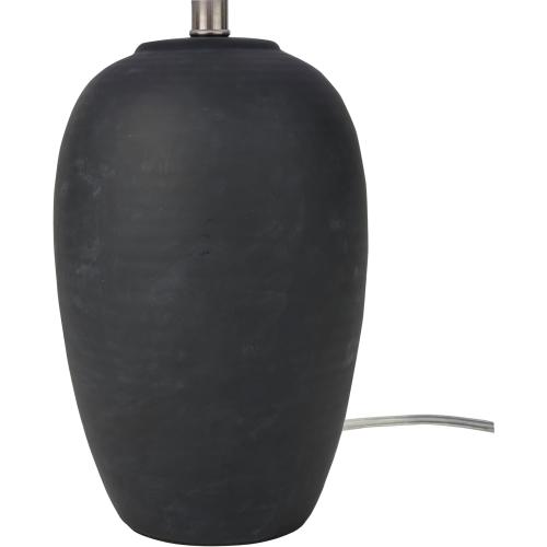 Nourison Home 23 Black Vintage Distressed Ceramic Pot Table Lamp for Bedroom, Living Room, End Table, with White Tapered Drum Shade