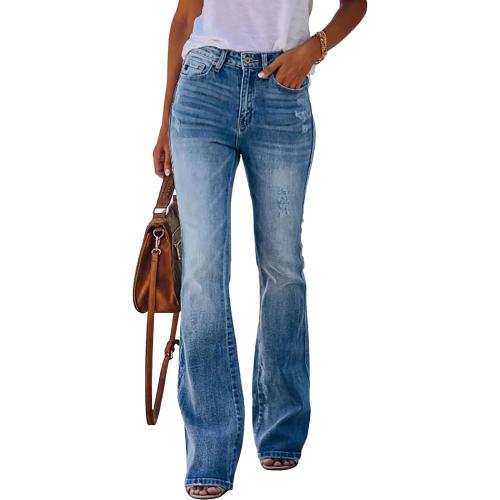 KUNMI Women's Flare Bell Bottom Jeans High Waisted Wide Leg Bootcut Jeans Stretchy Denim Pants