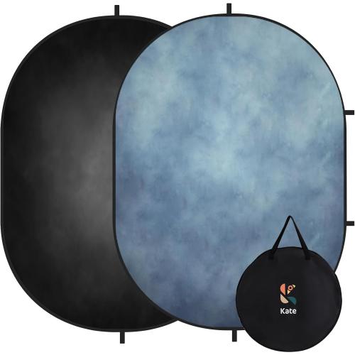 Kate 5x6.5ft(1.5x2m) Collapsible Backdrop Blue Black Pop up Backgrounds Folding Photography Backdrops Photoshoot Prop