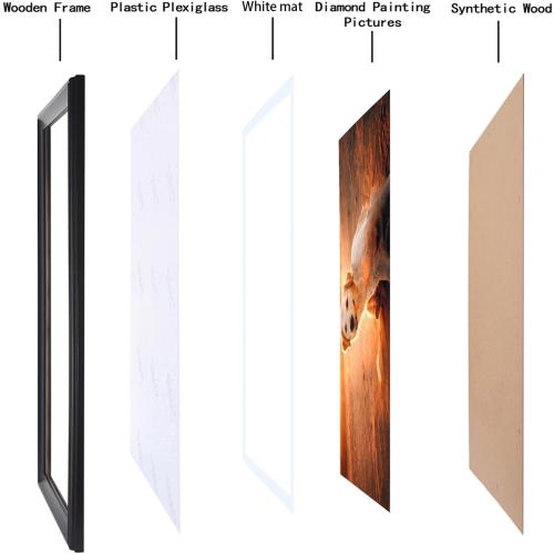 LTYHHK 12x24 Panoramic Picture Frames Solid Wood with 10x22 White Mat, Displays 10x22 with Mat or 12x24 without Mat, 10x22Poster Frame 12x24Photo Frames Black (L23B1224W1022)