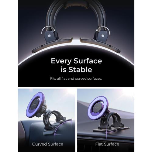 LISEN Fits MagSafe Car Mount Car Phone Holder,Strong Magnetic Phone Holder for Car Magsafe, Dashboard Vent iPhone 16 Car Mount Holder Car Accessories for iPhone 16 15 14 13 12 Pro Max,Purple Kits