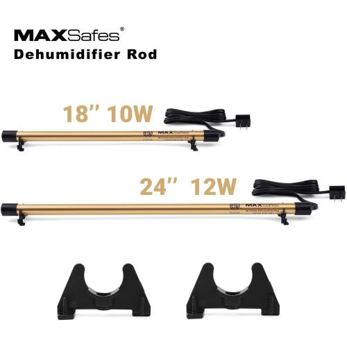 MAXSafes Gun Safe Dehumidifier Rod, Dry Rod - Easy Installation Plug-in Electric Dehumidifier Eliminates Moisture for Gun Safes & Cabinets, ETL Approved (18in)