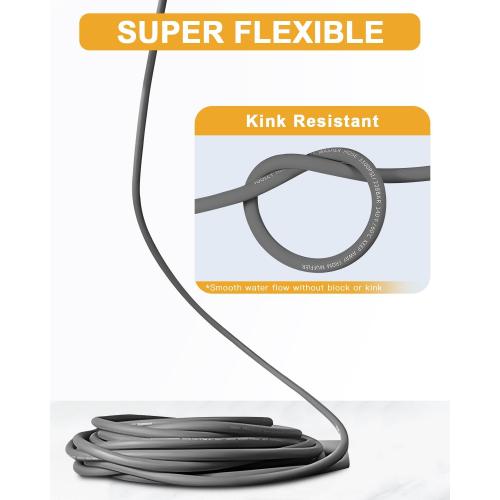 OCPTY Hot Water Pressure Washer Hose 3/8 x 100ft 6000 psi Non-Marking 2-Braid R2 Gray