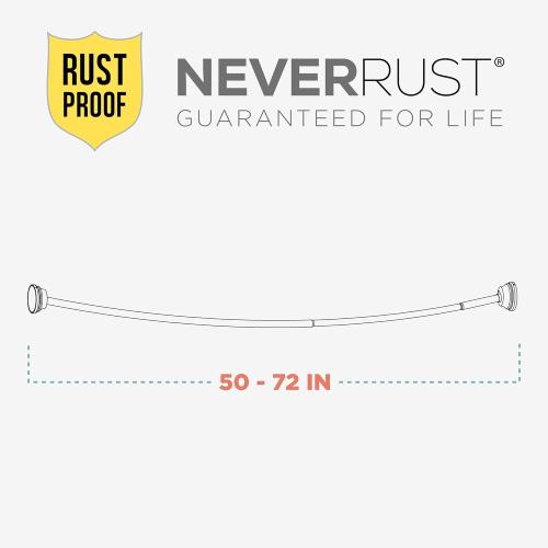 Bronze Zenna Home Never rust Rustproof Bronze Tension Mount Curved Shower Rod, Bronze, 50 to 72