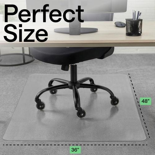 GORILLA GRIP Slip Resistant Clear Office Chair Mat for Carpet Floors, 36x48 Smooth Rolling Glide Under Desk, Heavy Duty Plastic Computer Mats and Carpeted Floor Protector, Work and Gaming Chairs