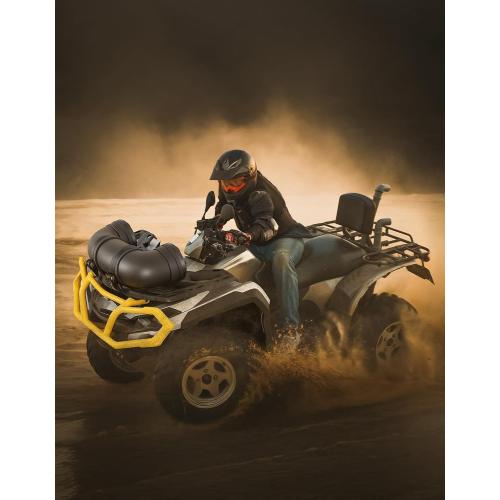 KEMIMOTO ATV Speaker 8 Inch Wireless Audio Streaming ATV UTV Sound Bar | w/ 20 RGB Light Modes, 2X Full Range Speakers 2X Tweeters Boat Sound System Compatible with Polaris Sportman Fourtrax Can Am