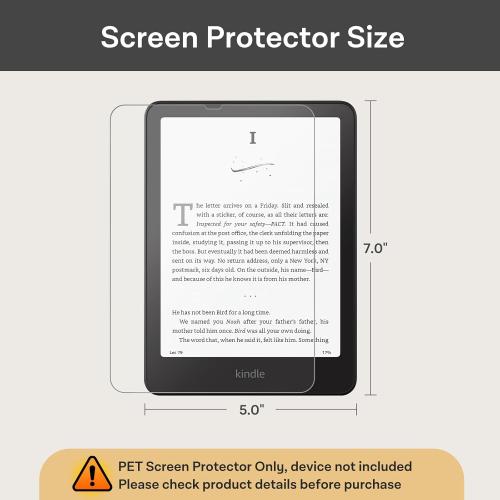 CoBak 3 Pack Anti-Glare Matte Screen Protector for 7 Kindle Paperwhite 12th Gen 2024 & Colorsoft Signature Edition,for Kobo Aura 2 - High Clarity, Fingerprint Resistant - Fine-Grit Texture PET Film