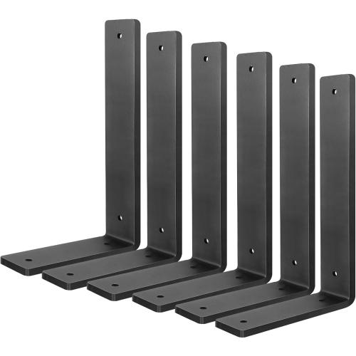 Heavy Duty Shelf Brackets 10 Inch, 6 Pack Floating Shelf Brackets, L Wall Shelf Bracket for DIY Decorative with Mounting Hardware