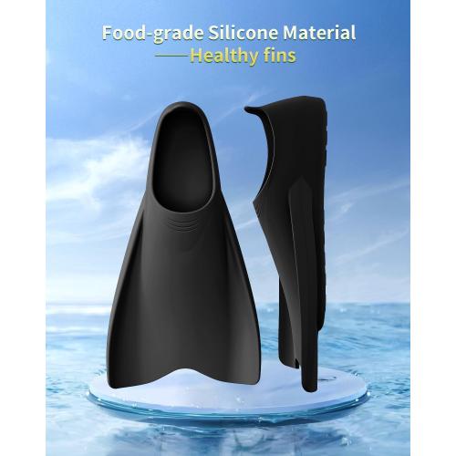 WSTOO Size 6.5-8 Streamlined Training Short Fins - Silicone Swim Flippers for Adults and Youth (Men & Women), Ideal for Swimming, Snorkeling, and Diving