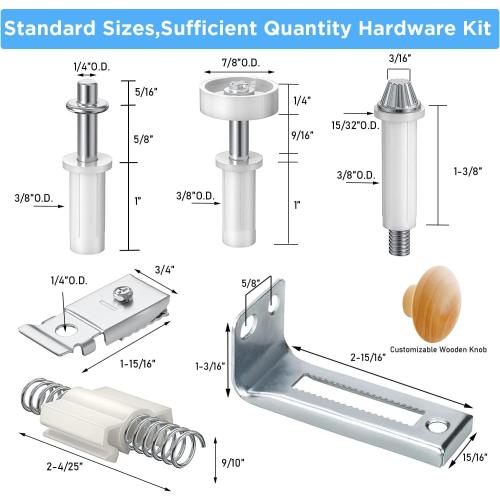 Bifold Door Hardware Kit with Track, Top & Bottom Pivot, Spring, Metal Pivot Pin and Steel Track (36 inch)