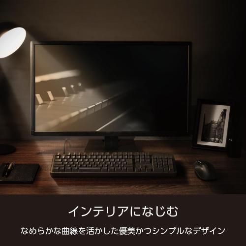 Elecom TK-MC50UKTBK Leggero Mechanical Keyboard, Wired Full Size, N Key Rollover, 50 Million Times, Heavy Duty Switch, Brown Axis, Black