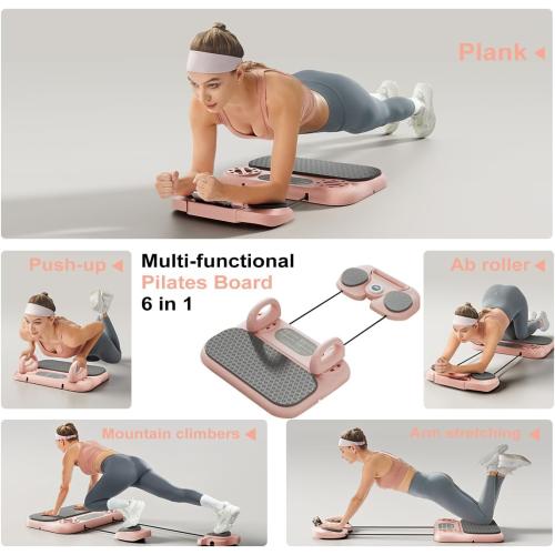 Upgraded Pilates Reformer, Pilates Board Equipment Home Pilates Machine Kit with Timer / Ab Workout Equipment / Multifunctional Push-Up Board / Resistance Bands / Balance Board for Women Home Workout