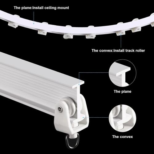 WHITE Jetec Flexible Bendable Ceiling Curtain Track, 9.8ft/16.4ft(5m), Ceiling Mount for Curtain Rail with Track, Room Divider(5 m,White)