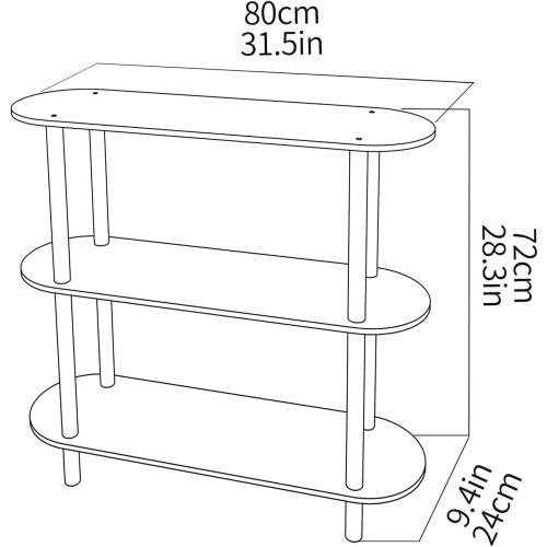 Clear Bookshelf, Acrylic Bookcase with Open Book Shelf for Office Living Room Bedroom (3 Tier Orange)