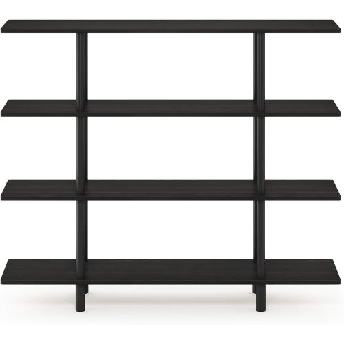 Furinno Turn-N-Tube 4-Tier Wide Display Shelf, Espresso/Black