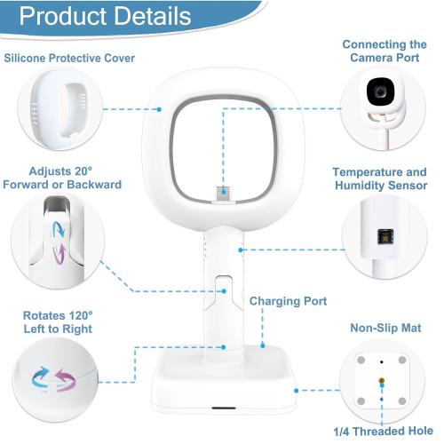 Travel Pack for Nanit Pro Baby Monitor, Travel Stand/Flex Stand for Nanit Pro & Protective Hard Shell Carrying Case, Portable and Easy Storage, 10FT USB C Charging Cable Power Adapter Included