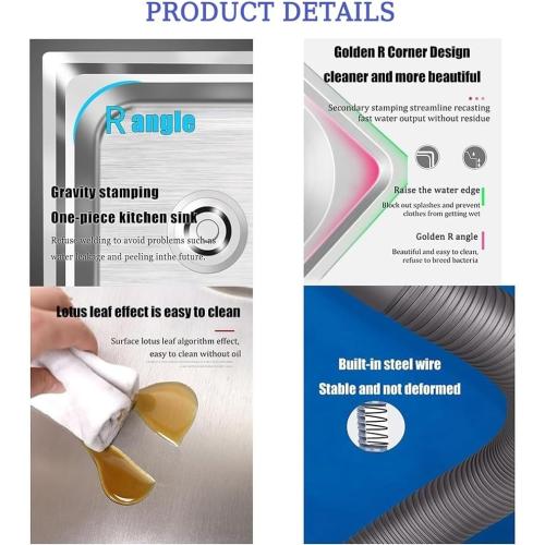 Outdoor Garden Sink Single Trough For Washing, Small Stainless Steel Utility Kitchen Hand Basin Station Sink Tub with Storage Shelve and Faucet, for Restaurant, Bar, Laundry, Garage, Backyard(54*40*75